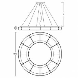 Lampe  GALAXIA L1 Opal matt - d. 1540 mm