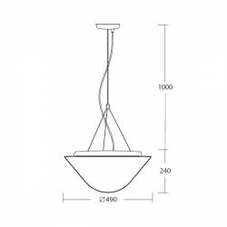 Lampa DRACO T5 opalowa matowa - śr. 490 mm