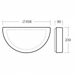 Plafon NARA 2 opalowy matowy - dł. 438 mm