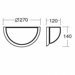 Plafon NELA DL1 opalowy matowy - dł. 270 mm