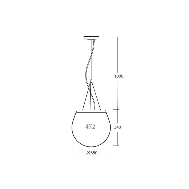 Lampe DANAE 2 Opal matt - d. 350 mm