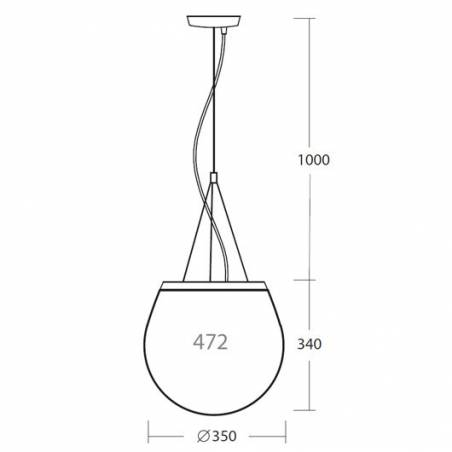 Lampa DANAE 2 opalowa matowa - śr. 350 mm