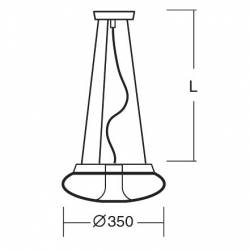 Lampa SATURN L1 LED opalowa matowa - śr. 350 mm