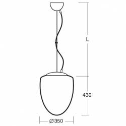 Lampa ASTRA L opalowa matowa - śr. 350 mm