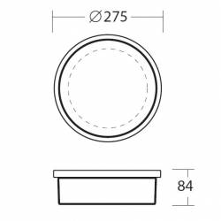 Plafon ELSA D1 opalowy matowy - śr. 275 mm
