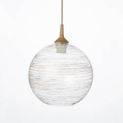Clear glass lampshade 4054 with decor - d. 250/42 mm