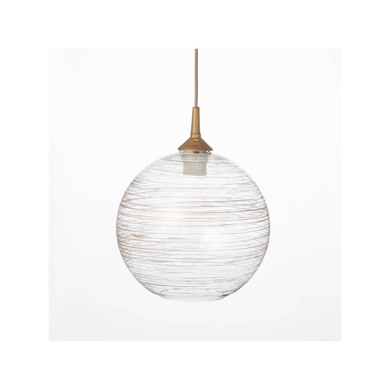 Clear glass lamp 4054 with decor - d. 250/42 mm