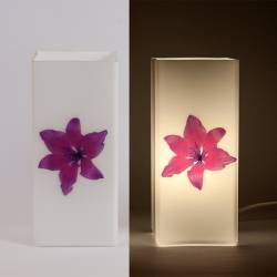 Opal painted lamp 4419 with decor - h. 210 mm