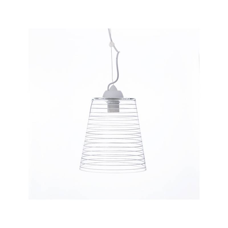 Clear glass lampshade 4719 with decor - d. 220/47 mm