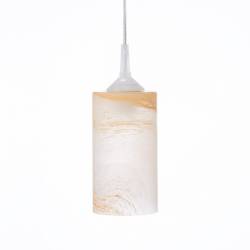 Lampe 478100 E27 hell matt mit Alabaster - d. 100/42 mm