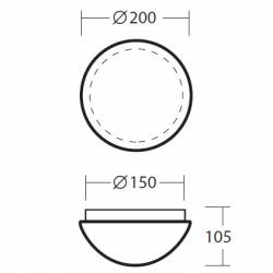 Plafon AURA 6 opalowy matowy - śr. 200 mm