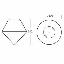 Plafon AFRA opalowy matowy - 300x310mm