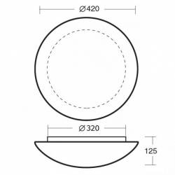 Plafon AURA 4 opalowy matowy - śr. 420 mm