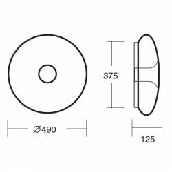 Plafon SATURN 2 opalowy matowy - śr. 490 mm