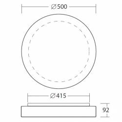 Opal matte plafond ELSA 5 LED - d. 500 mm