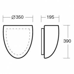 Opal matte plafond LYRA 2 - l. 390 mm