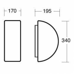 Plafon NEVA 2 opalowy matowy - dł. 340 mm