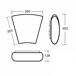 Plafon ALTAIR 1 opalowy matowy - dł. 350 mm