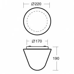 Plafon DRACO 1 opalowy matowy - śr. 220 mm