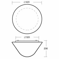 Plafon DRACO 4 opalowy matowy - śr. 420 mm