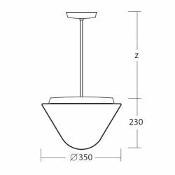 Lampa DRACO P3 opalowa matowa - śr. 350 mm