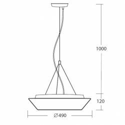 Lampa CRATER T5 opalowa matowa - śr. 490 mm