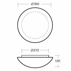 Plafon AURA 3 opalowy matowy - śr. 350 mm
