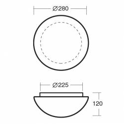 Plafond AURA 2 Opal matt - d. 280 mm