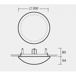 Plafon AURA V8 opalowy matowy - śr. 300 mm