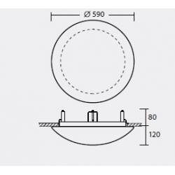 Plafon AURA V9 opalowy matowy - śr. 590 mm