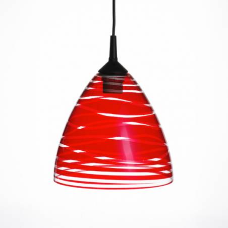 Lampenschirm 4360 hell mit Farbe bemalt und verziert - Wellen