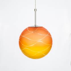 Cristal glass painted lamp 4048 with decor - d. 350/100 mm