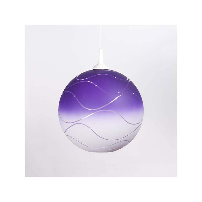 Cristal glass painted lamp 4054 with decor - waves