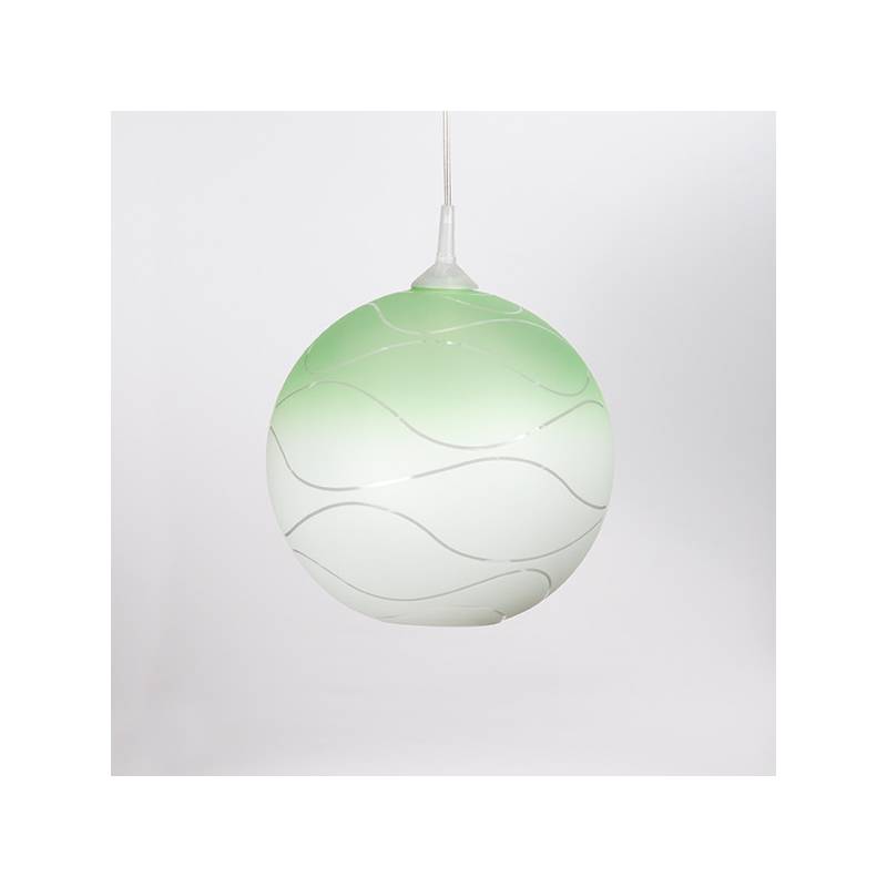 Cristal glass painted lamp 4054 with decor - waves