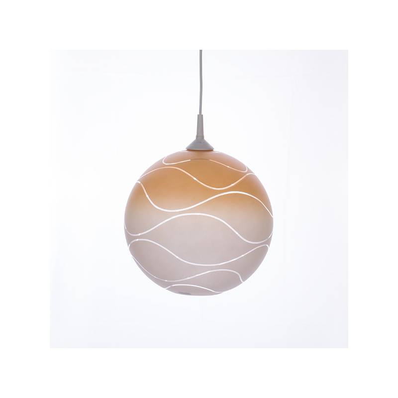 Cristal glass painted lamp 4054 with decor - waves