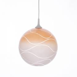Cristal glass pained lampshade 4057 with decor - waves