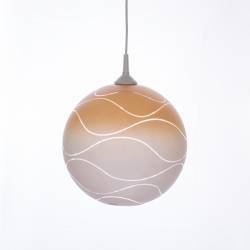 Cristal glass pained lampshade 4057 with decor - waves