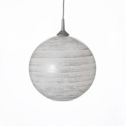 Opal/cristal glass painted lamp 4057 with decor - d. 300/42 mm