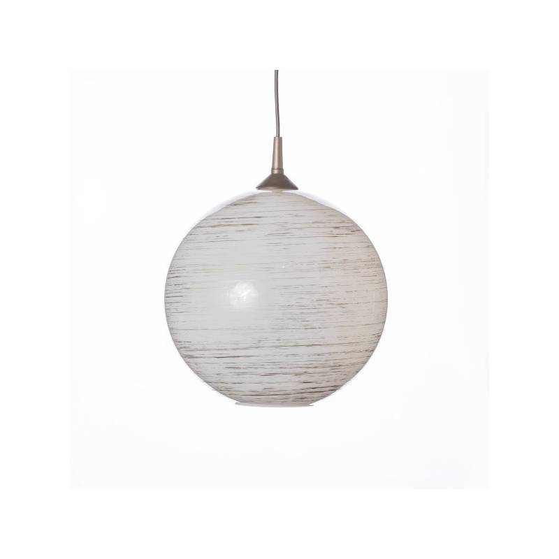 Opal/cristal glass painted lamp 4057 with decor - d. 300/42 mm