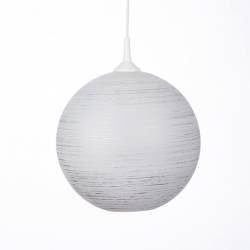 Opal/cristal glass painted lamp 4057 with decor - d. 300/42 mm