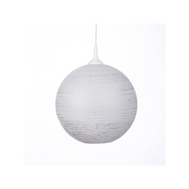 Opal/cristal glass painted lamp 4057 with decor - d. 300/42 mm