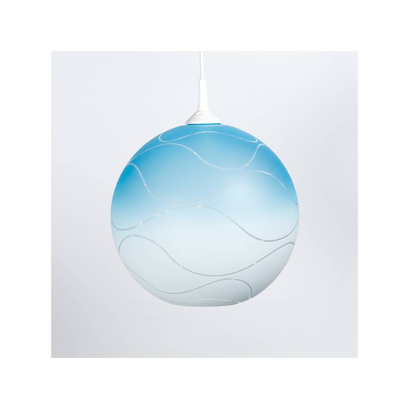 Lampe 4057 hell matt mit Farbe bemalt und verzierz - Wellen Lampe 4057 hell matt mit Farbe bemalt und verzierz - Wellen