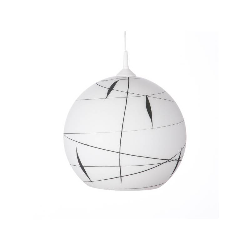 Opal matte lamp 4067 with decor - d. 350/45 mm