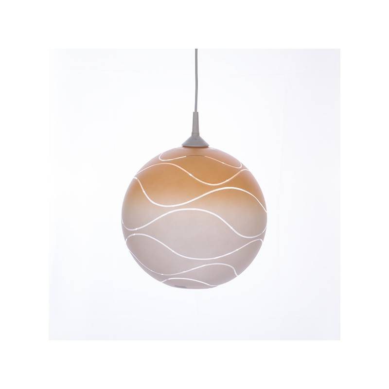 Cristal glass painted lamp 4057 with decor - waves