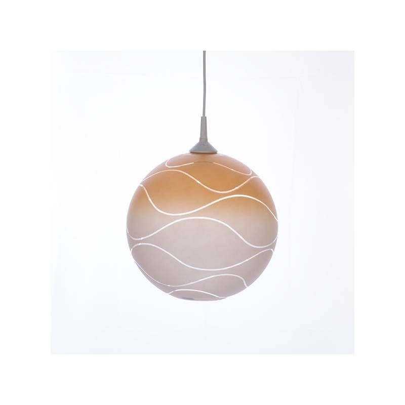 Lampe 4057 hell matt mit Farbe bemalt und verzierz - Wellen Lampe 4057 hell matt mit Farbe bemalt und verzierz - Wellen