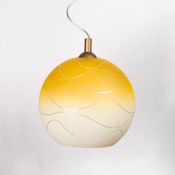 Cristal glass pained lampshade 4067 with decor - waves